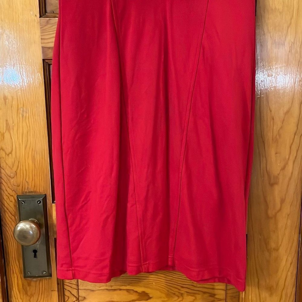 Sharagano Red Button Front Mini Dress 4 - Picture 3 of 9